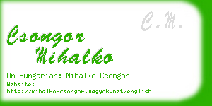 csongor mihalko business card